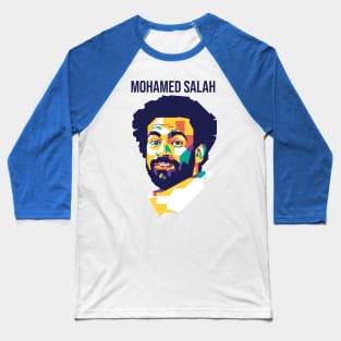 Mohamed Salah on WPAP Style Baseball T-Shirt